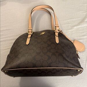 Coach Brown Satchel with Light Tan Details